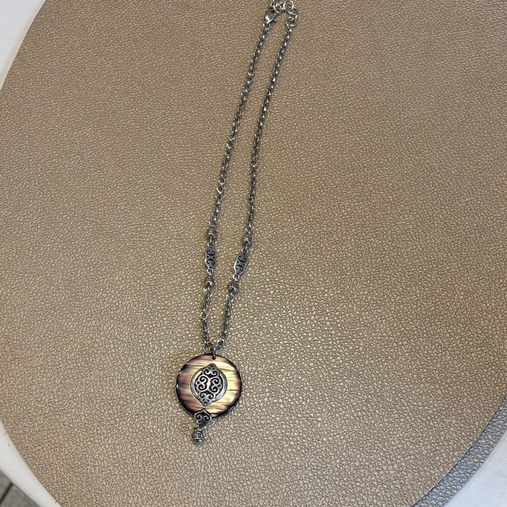 Brighton Silver and Gold Medallion Necklace